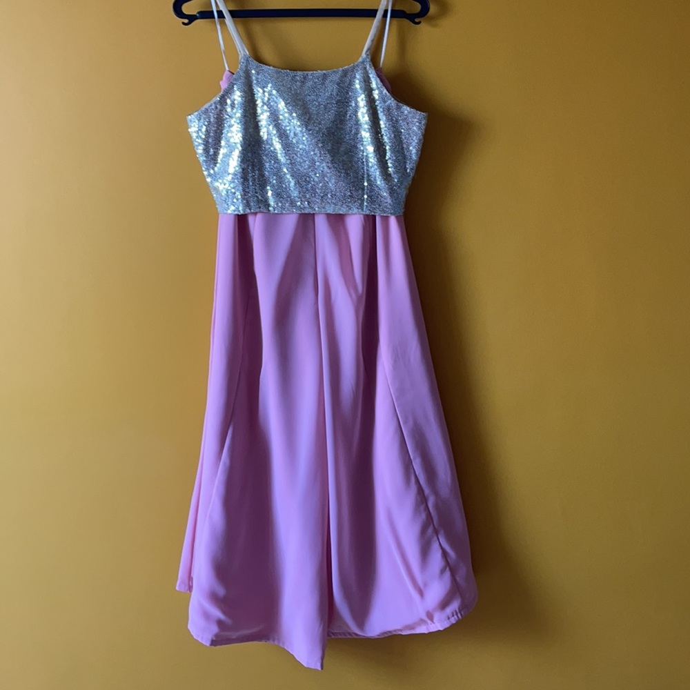 Indya baby pink 3-piece palazzo set with shrug - Picture 3 of 8